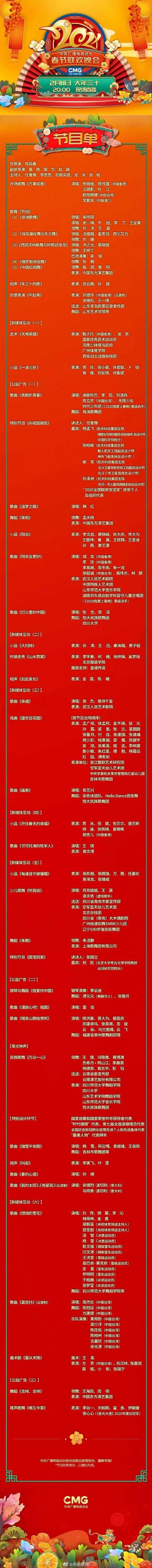 2021年央視春晚節(jié)目單正式公布!春晚舞蹈數(shù)量創(chuàng)了歷屆之最